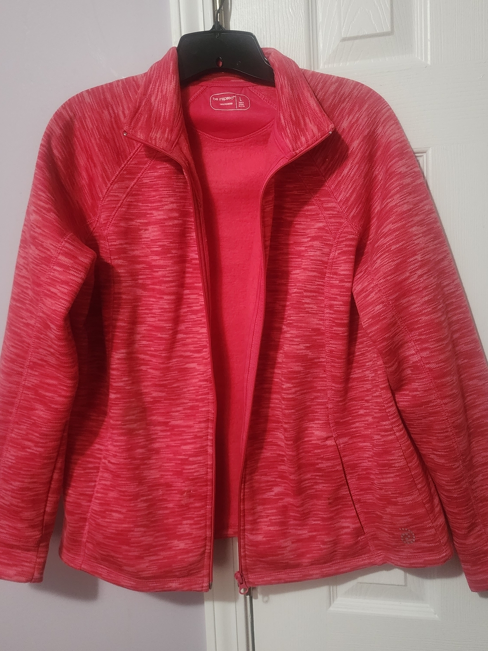 be inspired Women's Heathered Pink-Red Full-Zip Utility Jacket